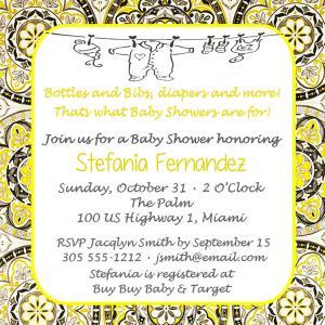 Baby Shower Invite -modern Clothes Line In..