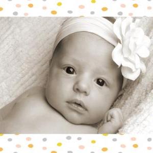 Birth Announcement- All Bout Dots -2 Sided