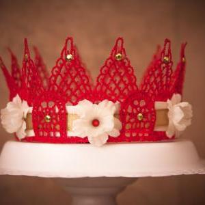 Crown-queen Of Hearts Crown With Gold Ribbon,..