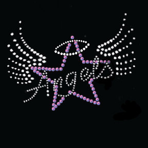 Angels Star With Wings Iron On Applique