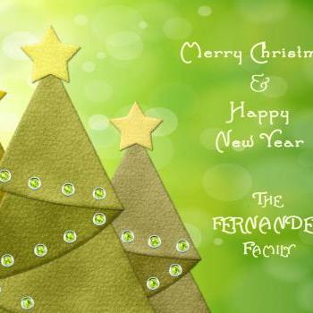 Christmas-holidays-photo Card-tree Trio - 5 X 7 -2..